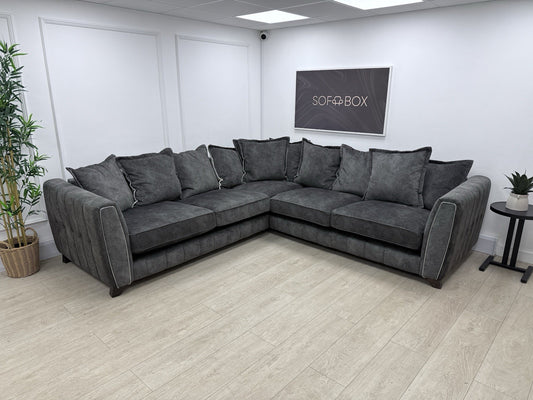DFS Cherished Corner Sofa In Charcoal Combination