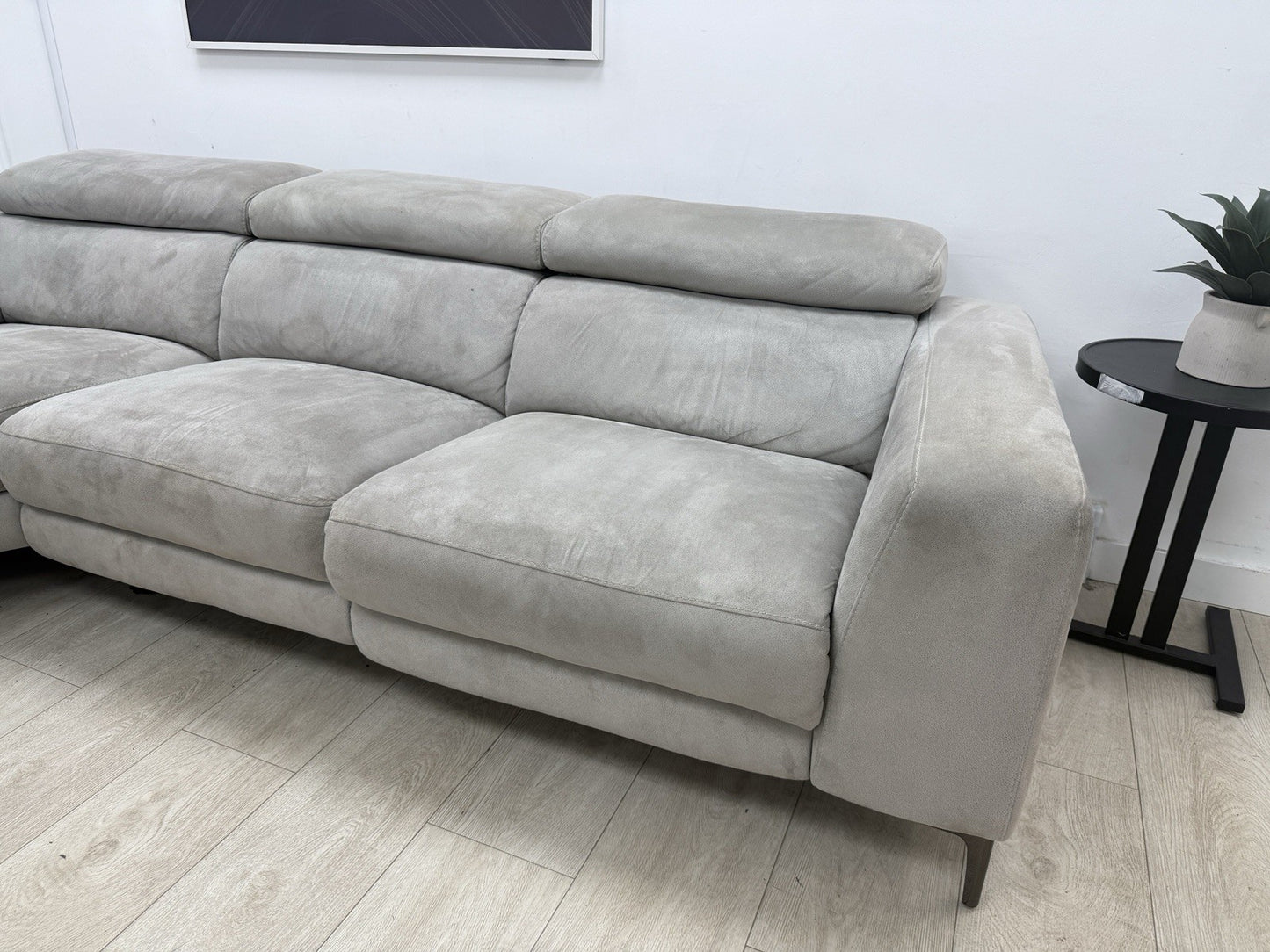 Fishpools Bella Power Recliner Corner Sofa & Amalfi Swivel Chair Set Dove Grey