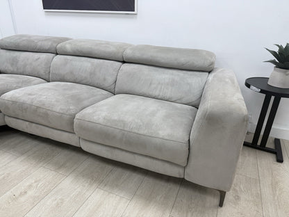 Fishpools Bella Power Recliner Corner Sofa & Amalfi Swivel Chair Set Dove Grey
