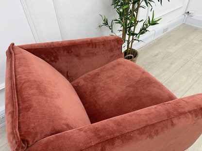 DFS French Connection Molten Swivel Accent Chair In Henna Fabric
