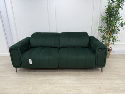 DFS Trip / Torren / Showcase Power Recliner 3 Seater Sofa In Bottle Green Velvet