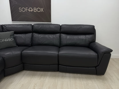 DFS Ronan Leather 4x Power Recliner Corner Sofa In Grey
