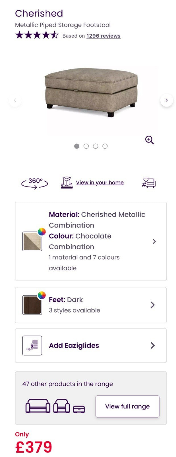 DFS Cherished Storage Footstool In Chocolate