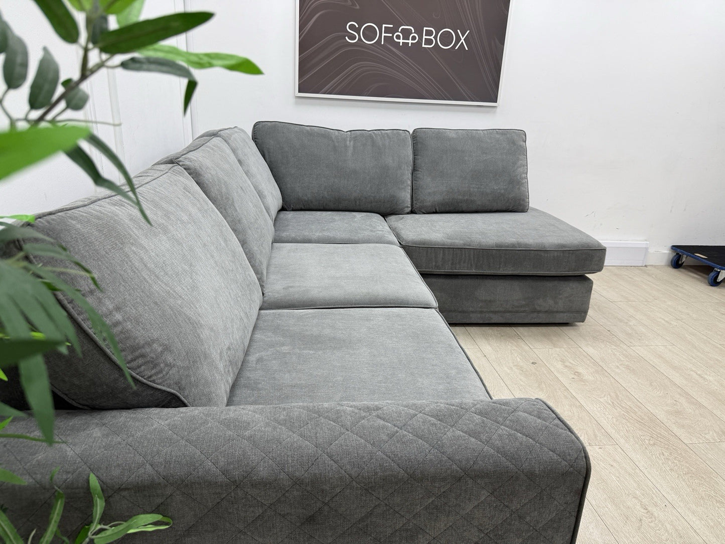 DFS Orka Corner Sofa In Graphite Grey Fabric