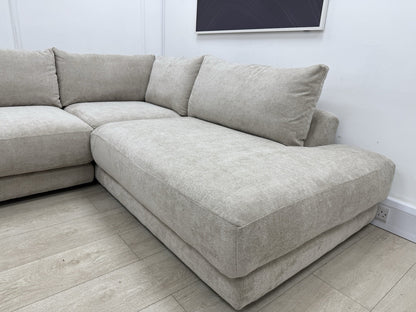 Sofology Amalfi Corner Sofa In Cosy Chenille Stone Fabric