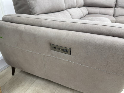DFS San Mateo Power Recliner Corner Sofa In Arizona Pewter Fabric