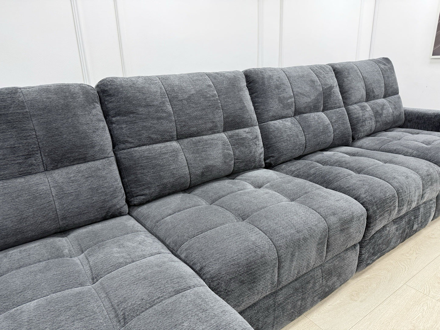 DFS Steller XL Power Chaise Recliner Sofa In Nuova Black Fabric