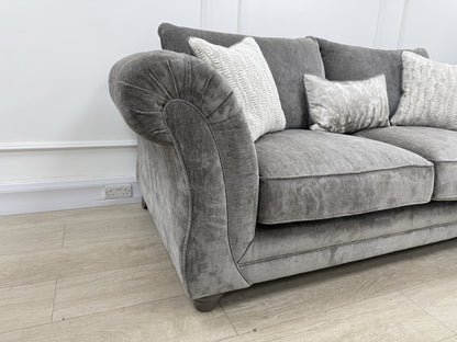 Sofology Highgrove 3 Seater Sofas Set In Grey Chenille Fabric