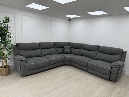 DFS Trek Power Recliner Corner Sofa In Grey