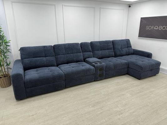 DFS Steller XL Power Chaise Recliner Sofa In Nuova Midnight Fabric