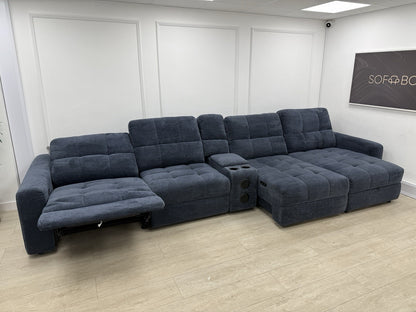 DFS Steller XL Power Chaise Recliner Sofa In Nuova Midnight Fabric