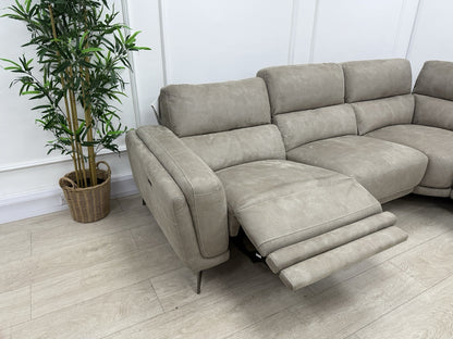 DFS San Mateo Power Recliner Corner Sofa In Arizona Stone Fabric