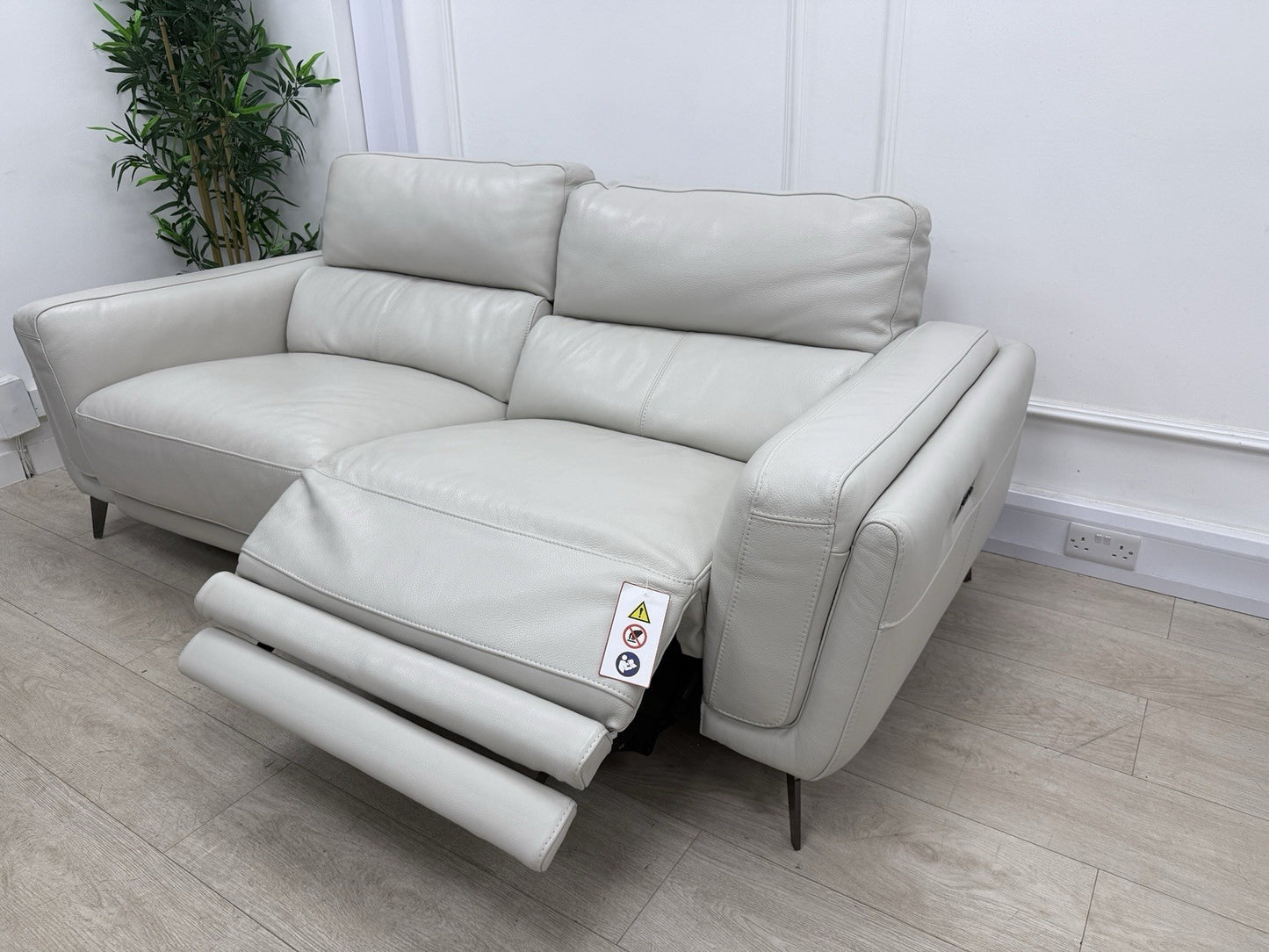 DFS San Antonio 3 Seater Power Recliner Heated Sofa In Fossil Leather