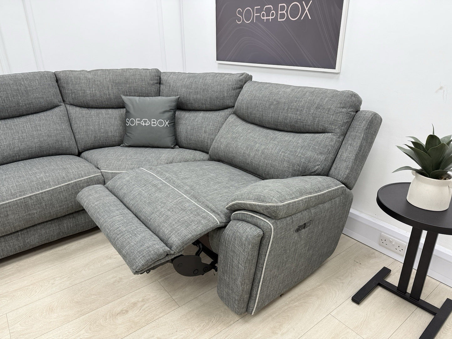 DFS Trek Power Recliner Corner Sofa In Charcoal