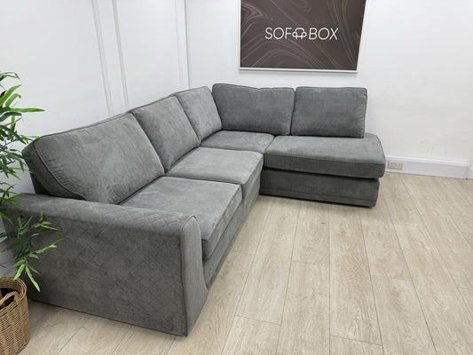 DFS Orka Corner Sofa In Graphite Grey Fabric