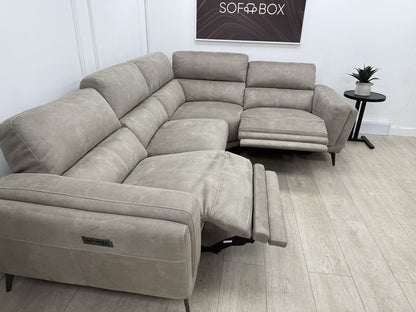 DFS San Mateo Power Recliner Corner Sofa In Arizona Stone Fabric