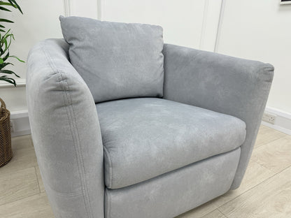 Sofology The Marvella Fabric Swivel Chair In Lifestyle Flecked Fabric Silver