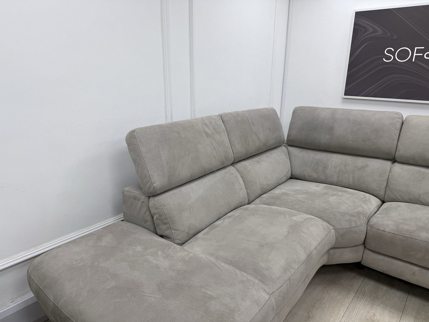 Fishpools Bella Power Recliner Corner Sofa & Amalfi Swivel Chair Set Dove Grey