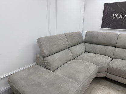Fishpools Bella Power Recliner Corner Sofa & Amalfi Swivel Chair Set Dove Grey