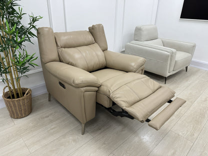 DFS Wren Power Recliner Armchair In Tan Leather