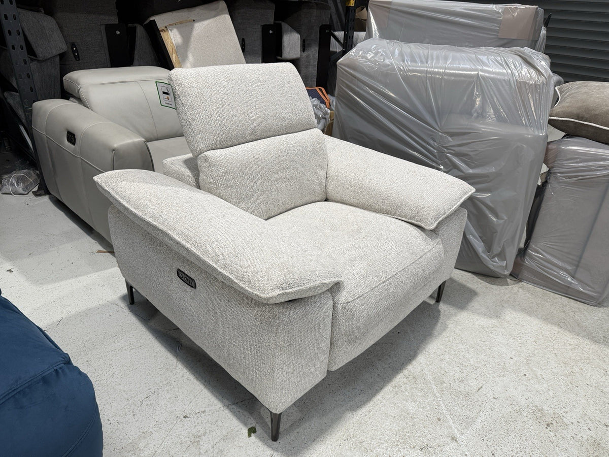 DFS Valetta Power Recliner Armchair In Natural Fabric