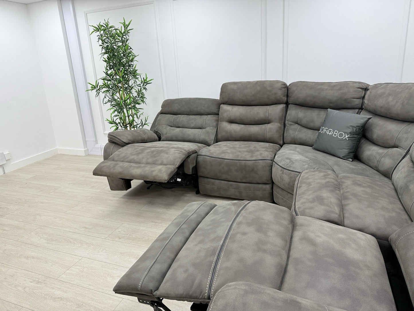 DFS Noah Power Recliner Corner Sofa In Grey