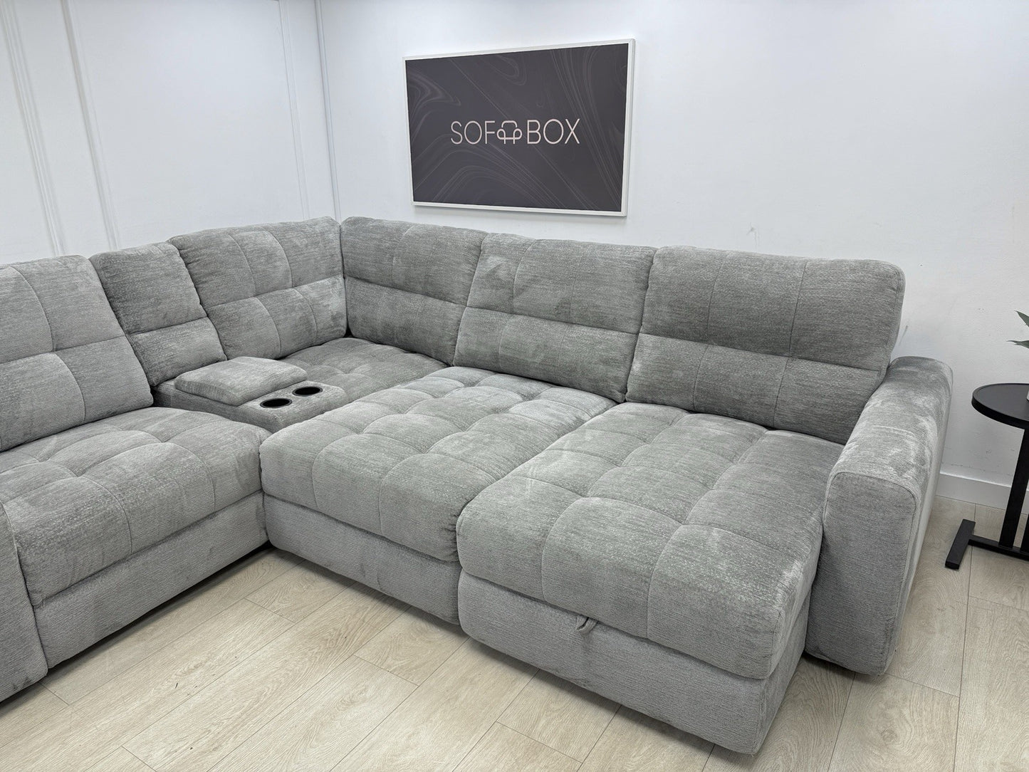 DFS Steller Corner Sofa In Mist Grey