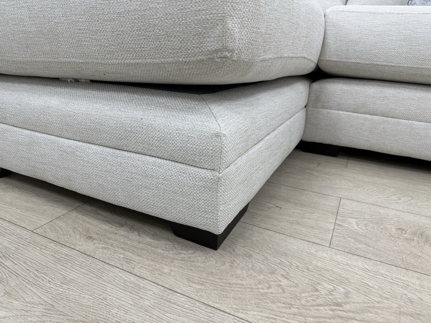 DFS Longbeach / Ada L Shape Chaise Sofa In Light Grey Fabric