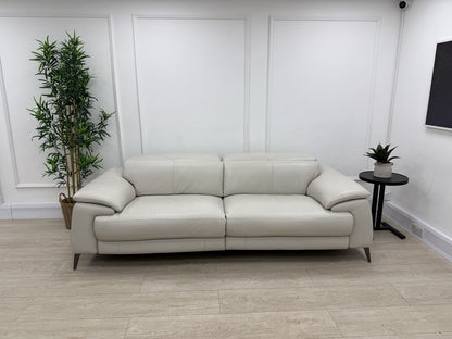 DFS Caldo 3 Seater Power Recliner Sofa In Fossil Leather