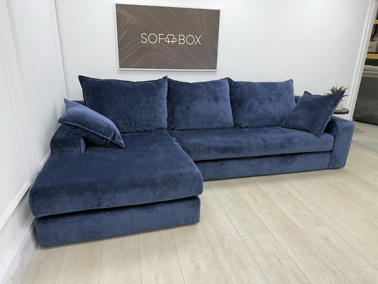 DFS Maura Right Hand Facing Large Chaise Sofa In Denim Fabric