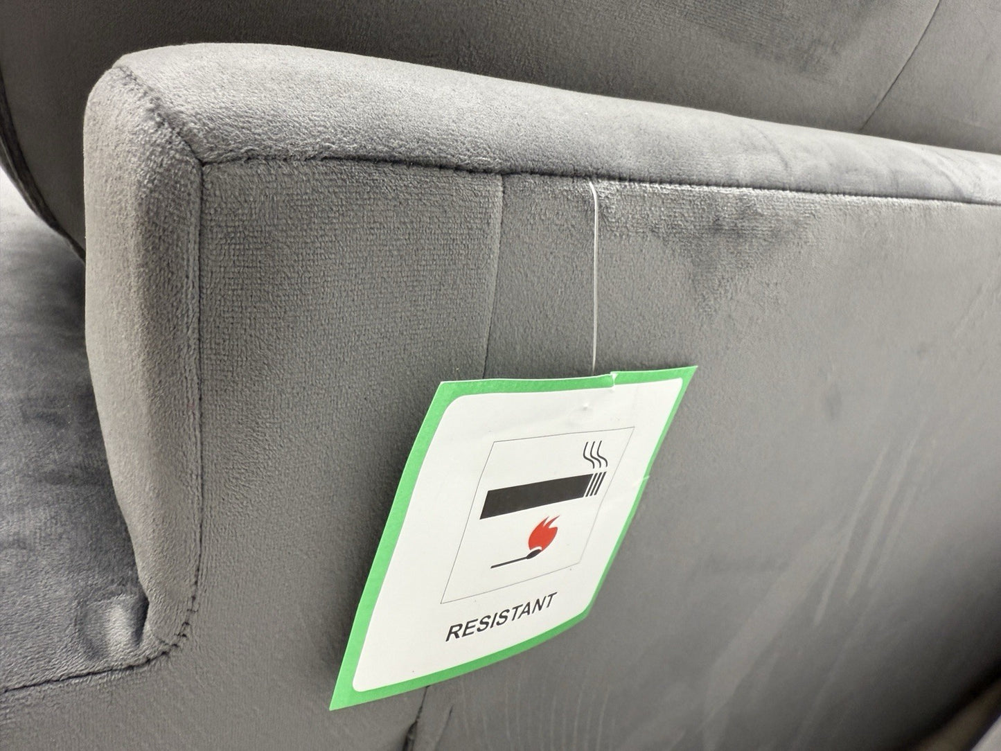 DFS Kian Corner Sofa In Grey Velvet