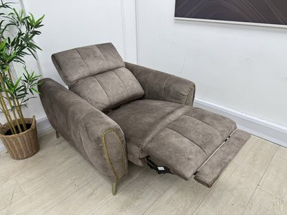 DFS Lidia Power Recliner Chair In Mayson Truffle Fabric