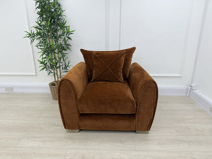 Sofology Hourglass Fabric Chair in Rust/Stone Mix